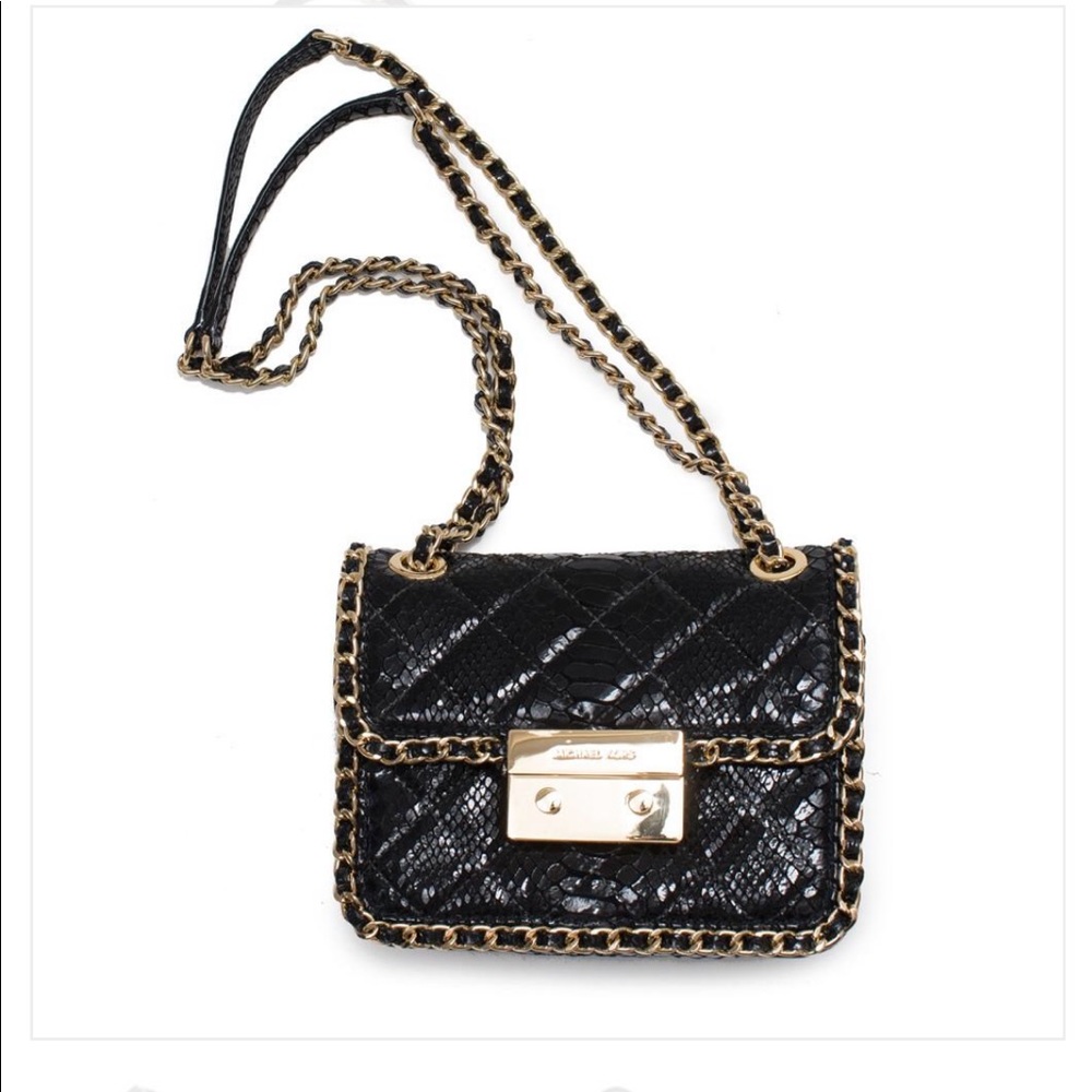 Nwt Michael Kors Carine Python Shoulder Bag - image 2